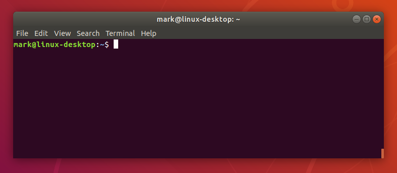 A new terminal window in Ubuntu 18.04