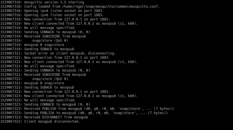 Mosquitto screenshot