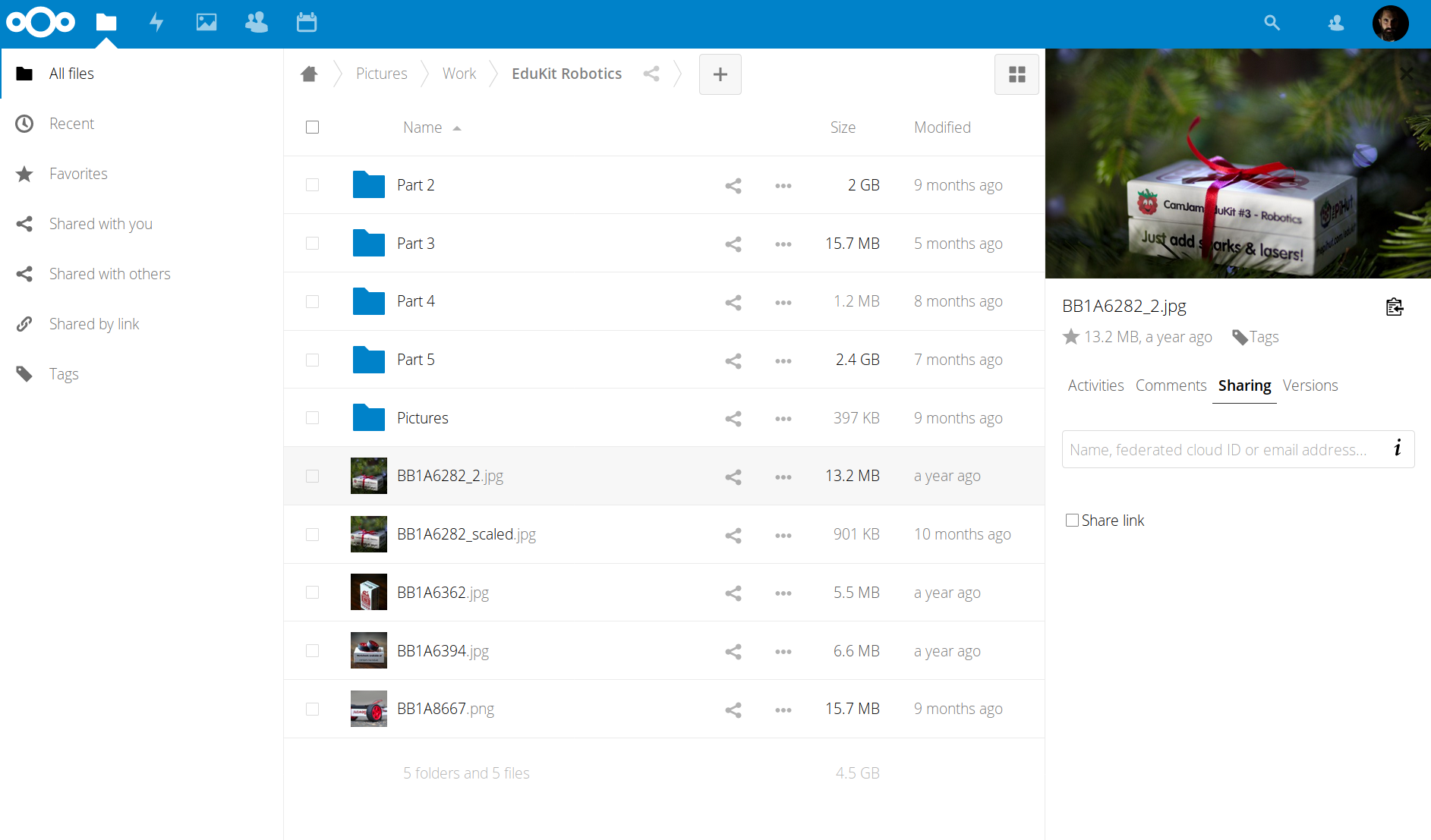 Nextcloud screenshot