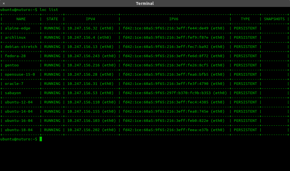 LXD screenshot